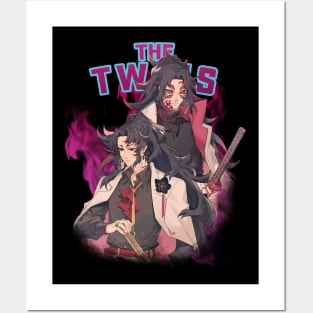 Bootleg Demon Slayer The Twins Posters and Art